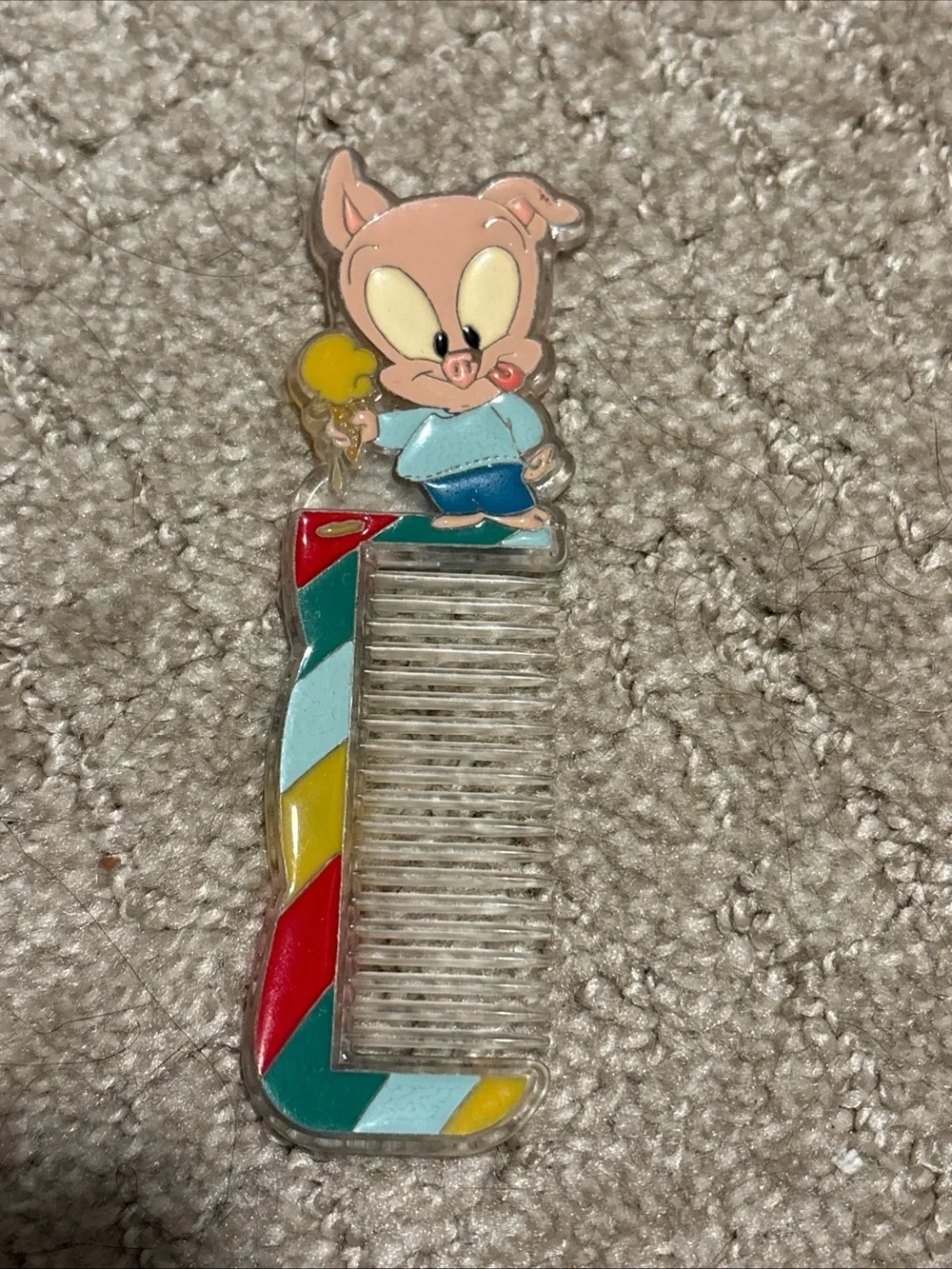 Vintage 1994 TINY TUNES PORKY HAMPTON J. PIG COMB SMALL POCKET COLLECTIBLE